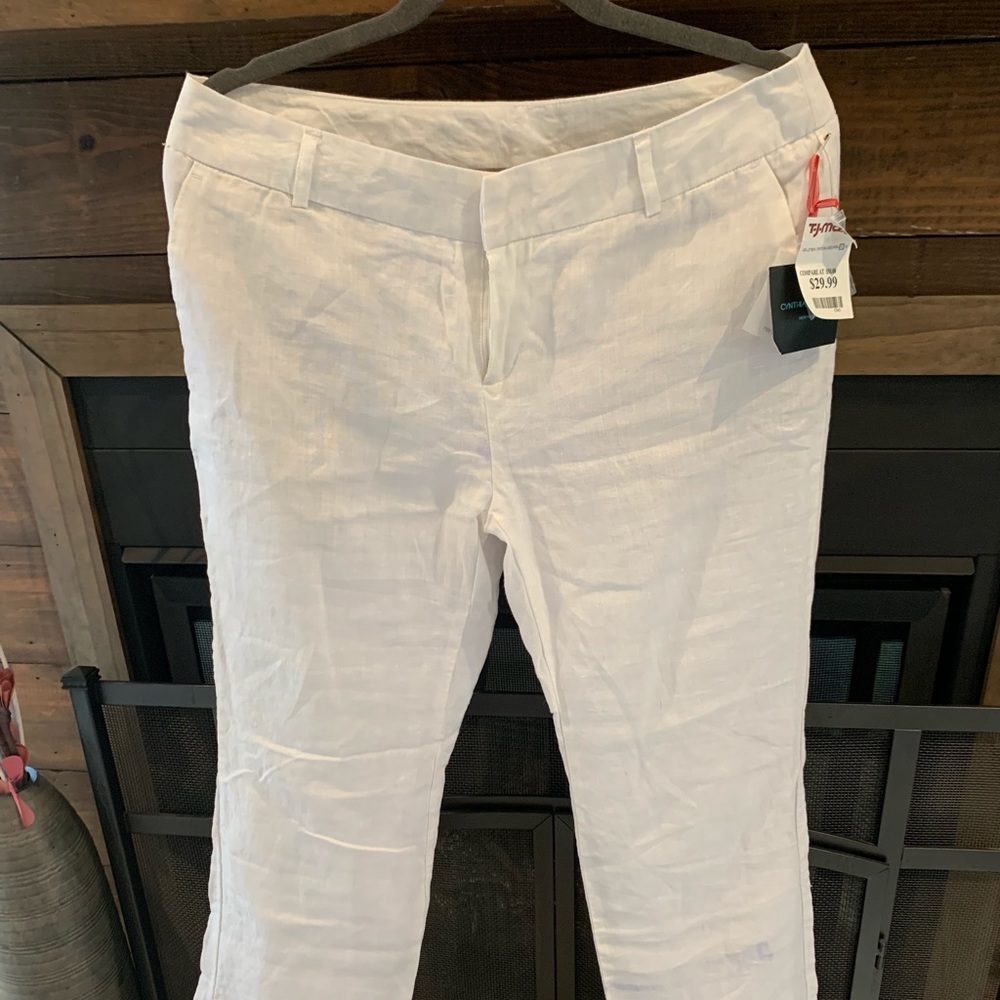 White linen pants